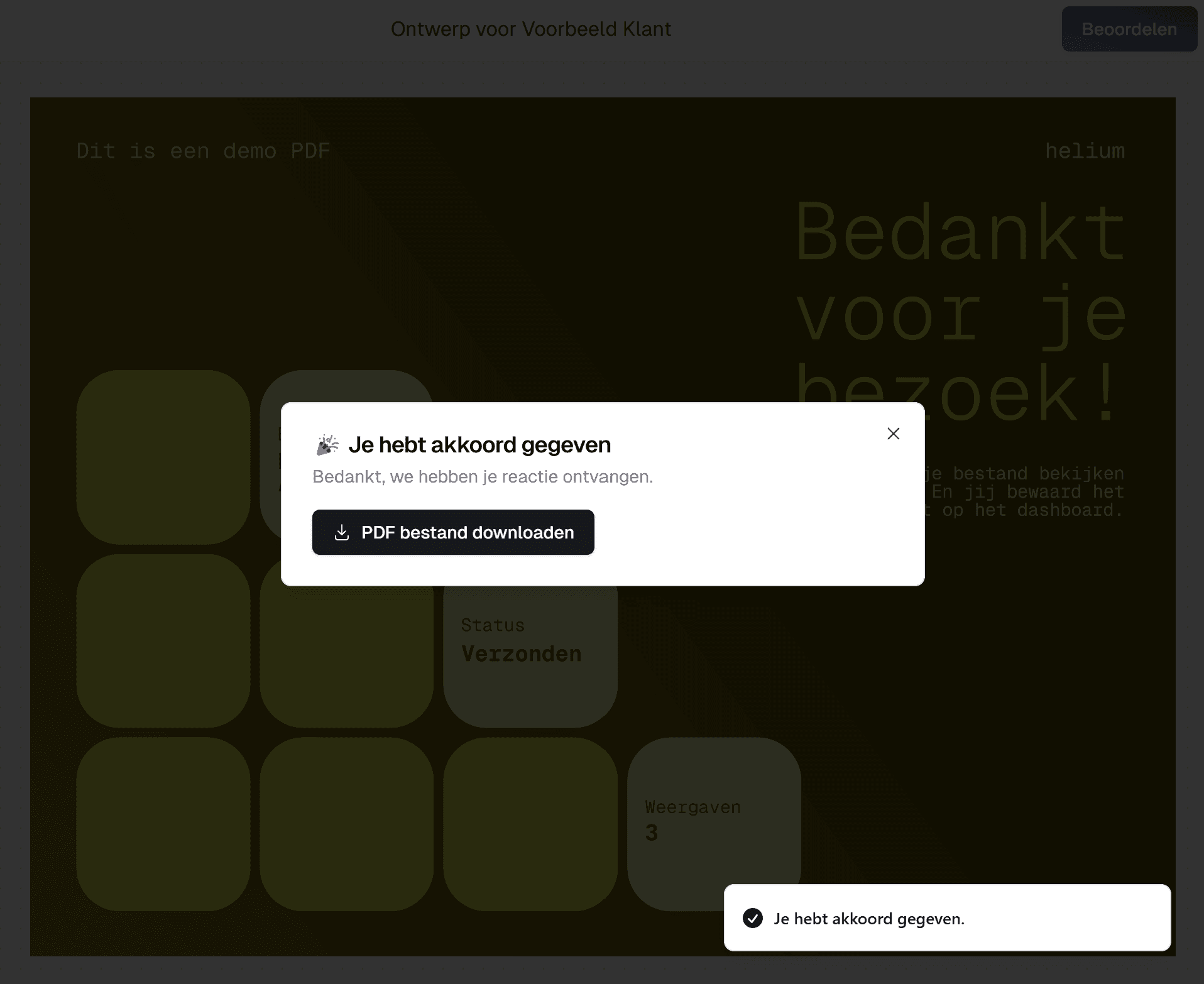 Screenshot dashboard